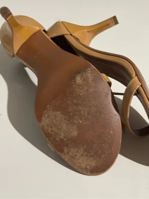 Coach Patent Leather Tan Ankle-Strap Heels thumbnail 7