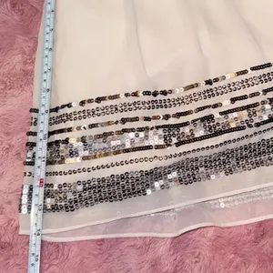 Abercrombie‎ Fitch White Sequin Embellished Skirt Size M thumbnail 6