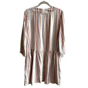 Knox Rose Striped Mini Dress Womens XXL Multicolor Boho Babydoll Linen Blend NWT thumbnail 5