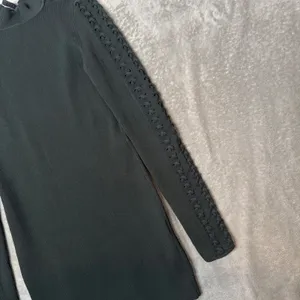 White House | Black Market Ribbed Knit Bodycon Mini Dress Womens XS Green Mock Neck Cut Out Sleeve thumbnail 6