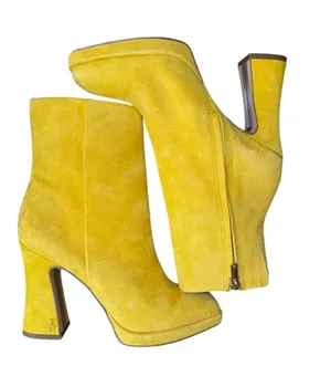 Jaye Platform Suede Boots Size 7.5 Sunny Yellow Color. thumbnail 2
