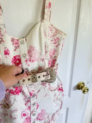 For Love & Lemons Weston Floral Denim Mini Dress thumbnail 7