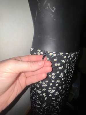SHEIN Black wide leg pants with White Floral Print thumbnail 4