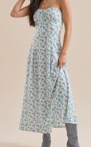 NEW Altar’d State Blue Floral Maxi Dress Size XL Available NWT thumbnail 1