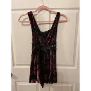 Weston Wear Silk &Velvet Vintage Y2K Babydoll Top Rhinestone Accent Whimsygoth,S thumbnail 5