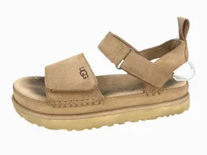 UGG Goldenstar Platform Sandals Beige Suede Bohemian California Casual Size 9 thumbnail 1