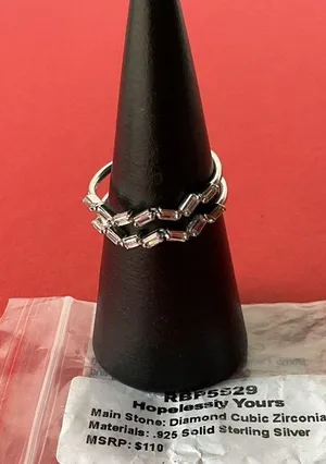 Bomb Party RBP5529 “Hopelessly Yours” Cubic Zirconia on .925 SSS Sz 11 Ring NWT thumbnail 4