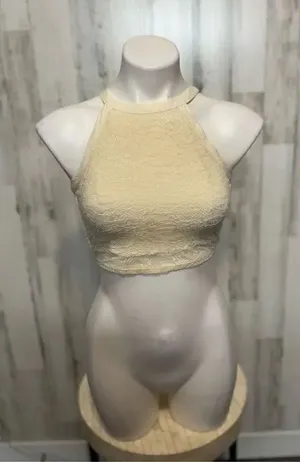 Hollister tan crop top thumbnail 1