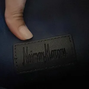 Neiman Marcus Navy Blue Faux Leather Shoulder Bag thumbnail 4