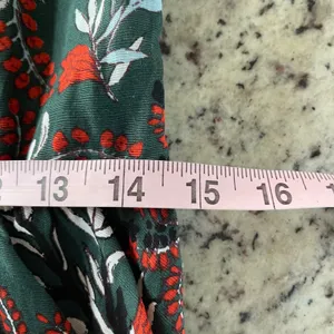 Maje Rubik‎ Imprime Floral Dress Womens 2 Small Green Red Boho Lace Trim V-Neck thumbnail 10