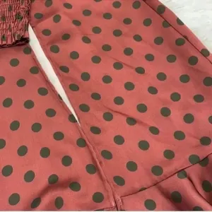 Zara MIDI Polka Dot Mauve & Olive Green Skirt Set(Size XS) thumbnail 9