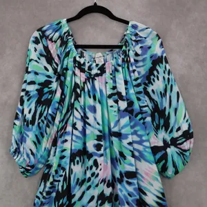 Tommy Bahama Blue Short Fit Flare Preppy Cocktail Business Colorful Dress‎ Small thumbnail 4