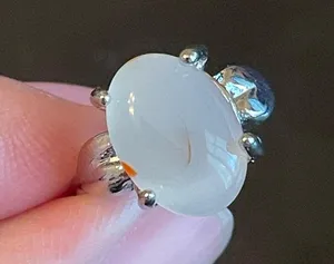 Opal stone silver plated woman ring size 5.75 thumbnail 6