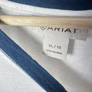 Ariat T-Shirt Womens XL Distressed Blue Aztec Bird Western Baseball Sleeves thumbnail 3