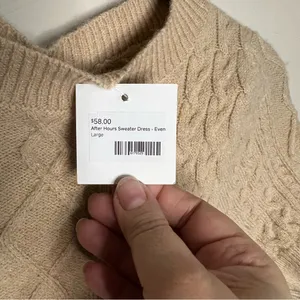 Pol NwT After Hours Cable Knit Tan Short Sleeve Open Back Sweater‎ Dress thumbnail 8