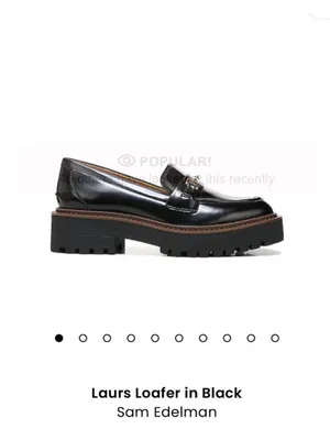 Sam Edelman Black Patent Lug Sole Loafer with Gold Bit thumbnail 4
