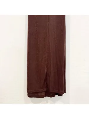AmyLynn‎ Twist Front Rosette Maxi Dress Small Wedding Guest Romantic Chic Brown thumbnail 9