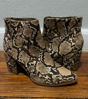 Snakeskin Ankle Booties thumbnail 1