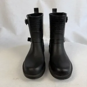 Sam Edelman Keigan Womens 8‎ Black Buckle Rubber Croc Embossed Rain Boots thumbnail 3