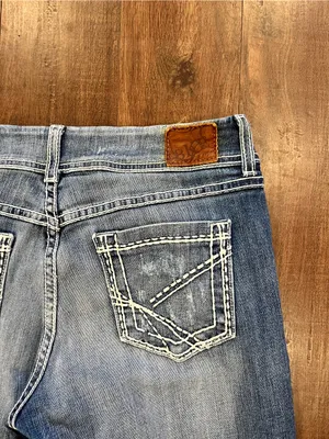 BKE Harper Bootcut Jeans Dark Wash Contrast Stitch Embroidered 29R (29x31.5) thumbnail 7