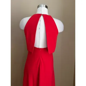 Jill Jill Stuart Red Dress Popover Halter Gown‎ 2 Minimalist Elegant Gala thumbnail 8