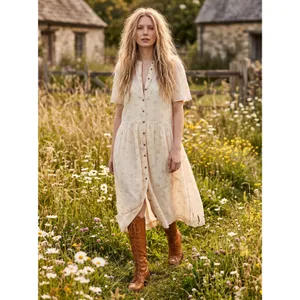 Free People Dainty Ethereal Cottage Bella Mae Midi Dress Vanilla Floral Small thumbnail 4