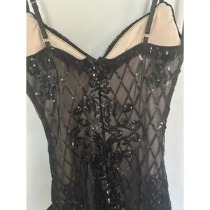 Lulus Moonlit Love Black Sequin Sleeveless Bodycon Mini Dress Size XS Sexy thumbnail 11