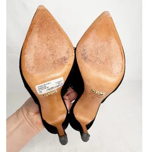 Schutz Black Suede Studded Tie Heels Size 6B thumbnail 7