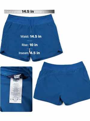 Lands End Athletic Running Shorts Blue Lightweight Women’s Size 4 4.5” Inseam‎ thumbnail 5