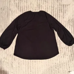 PinkBlush Hailey & Co Womens 1XL Black Ribbed Henley Maternity Top Long Sleeve thumbnail 7