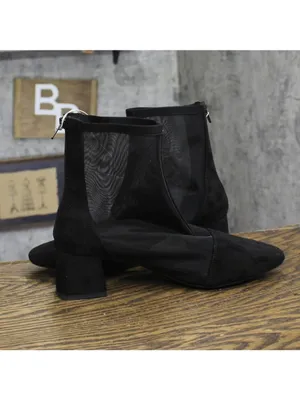 A New Day Womens Celaena Boots Block Heel Mesh 94568459 Black 8.5M thumbnail 7