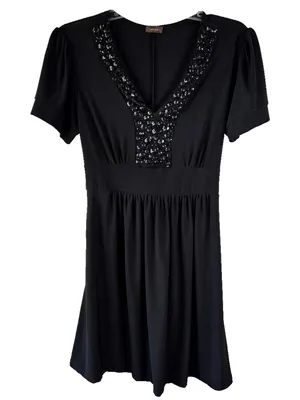 Siren Lily Black‎ Short Sleeve Knee Length Dress A line Belted NO SIZE TAG thumbnail 1