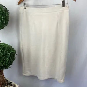 Lulus Tan Cream Faux Suede Knee Length Skirt M thumbnail 2