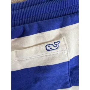 Vineyard Vines Women's Blue Striped Sweat Shorts Size M Elastic Waistban… thumbnail 5