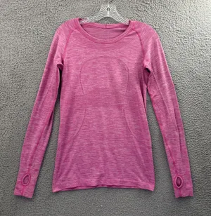Lululemon Swiftly Long Sleeve Shirt Pink‎ Athletic Athleisure Running Women's 8 thumbnail 1
