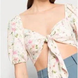 Abercrombie & Fitch Floral Linen Tie-Front Crop Top‎ Small EUC Festival Boho thumbnail 1