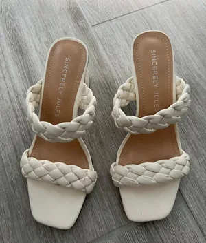 Sincerely Jules White/Ivory Block Sandals In Size 7 thumbnail 1