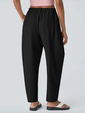 Halara Black Mid-Rise Pocket Barrel Leg Baggy Work Pants - Size - Medium thumbnail 2