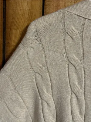 Chloe + Jasmine Cream Cable Knit Button Front Cardigan XL thumbnail 9