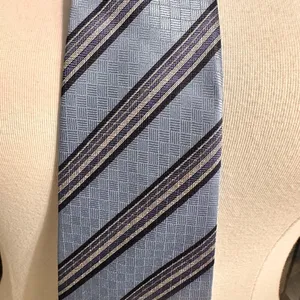 Vintage Rafael Men's Tie Blue Multicolor Stripes Silk Necktie Office Italy Class thumbnail 3