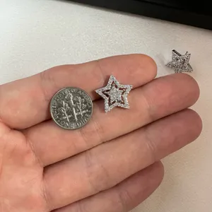 CZ Star Stud Earrings for Men Women Streetwear Punk Hip Hop Unisex Style thumbnail 7
