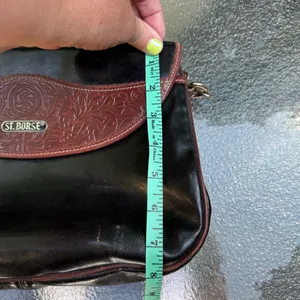 Vintage st. Borse Purse Pocketbook Black Brown Leather? Western thumbnail 12