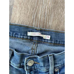 Levi’s Womens Curvy Skinny Jeans Size 29 Distressed Raw Hem Stretch Blue Denim thumbnail 9