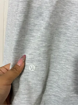 Lululemon High Lines Pullover Heathered Core Ultra Light Gray Size 10 Thumbholes thumbnail 8