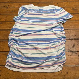 Time and Tru Maternity Striped V Neck Ruched Side T Shirt Top Size‎ L thumbnail 7