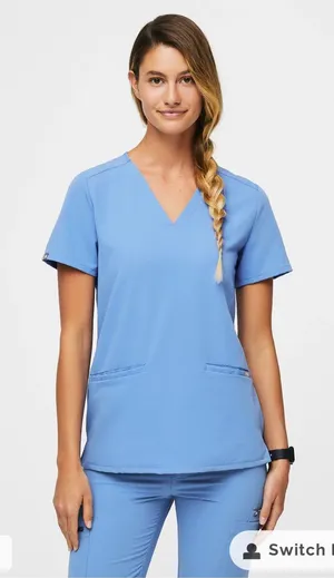 FIGS Catarina Ceil Blue Small Scrub top thumbnail 1