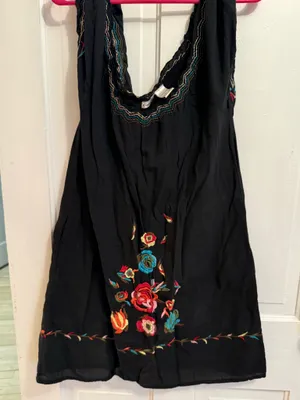 Embroidered boho dress Black thumbnail 1