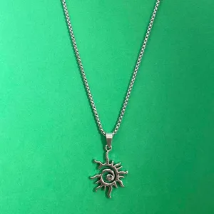 Titanium Steel Sun Pendant Necklace for Men Women,Unisex Hip Hop Necklace thumbnail 1