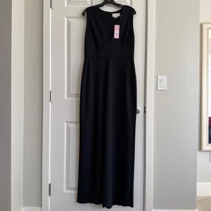 Sachin & Babi Loretta Gown Navy 6 NWT Stretch Crepe Plunge V-Neck Formal Evening thumbnail 4