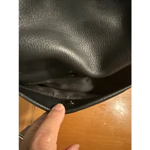 Tahari ASL Black Pebbled Leather Slouchy Hobo Shoulder Bag Adjustable Strap thumbnail 10